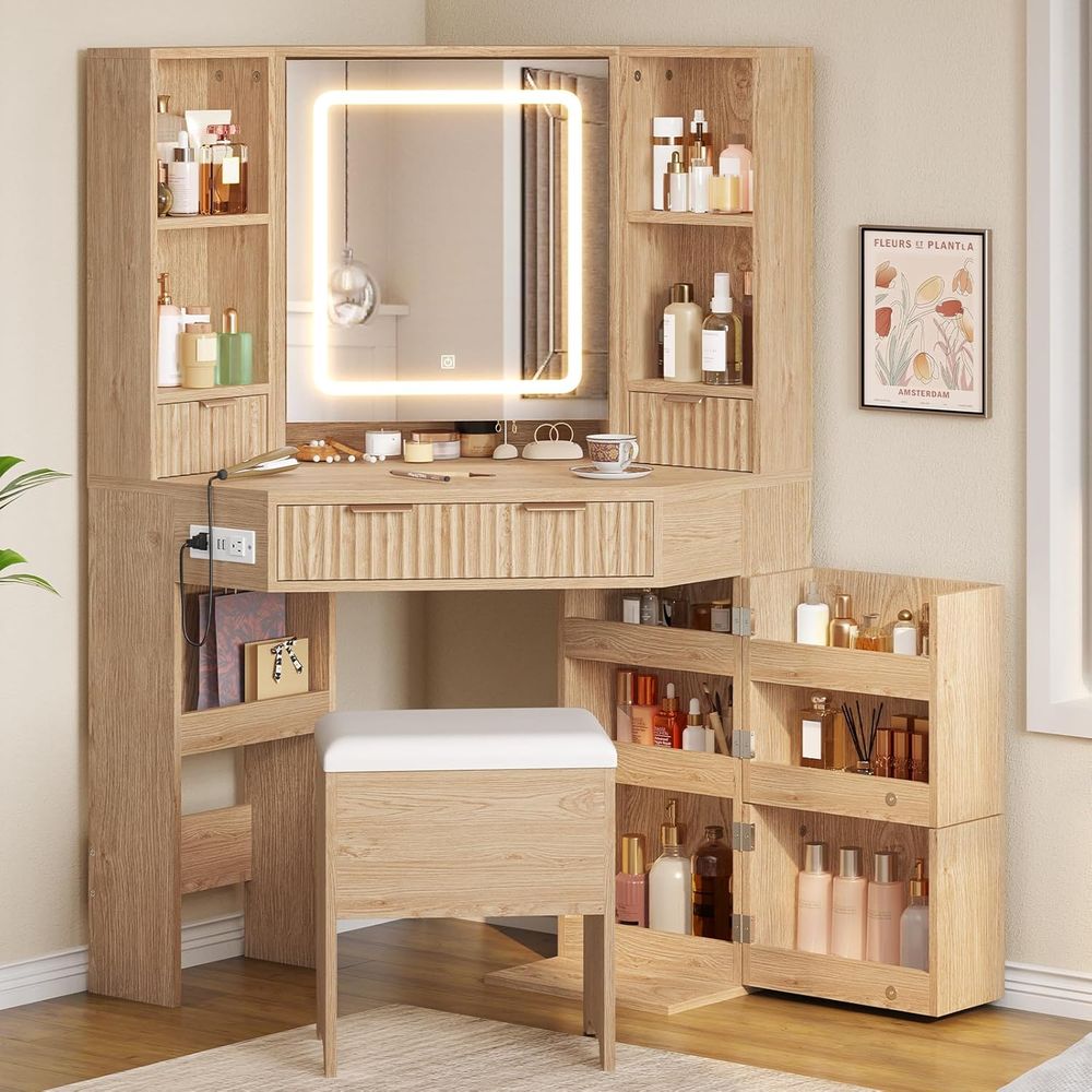 Desk Charging Station - طاولة تجميل BTHST مع إضاءة ومحطة