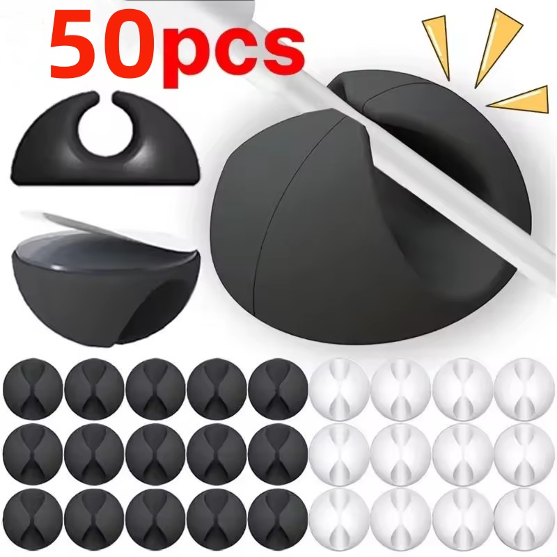 Home Office Organization - 5/50 قطعة مشبك كابل اللفاف المنظم