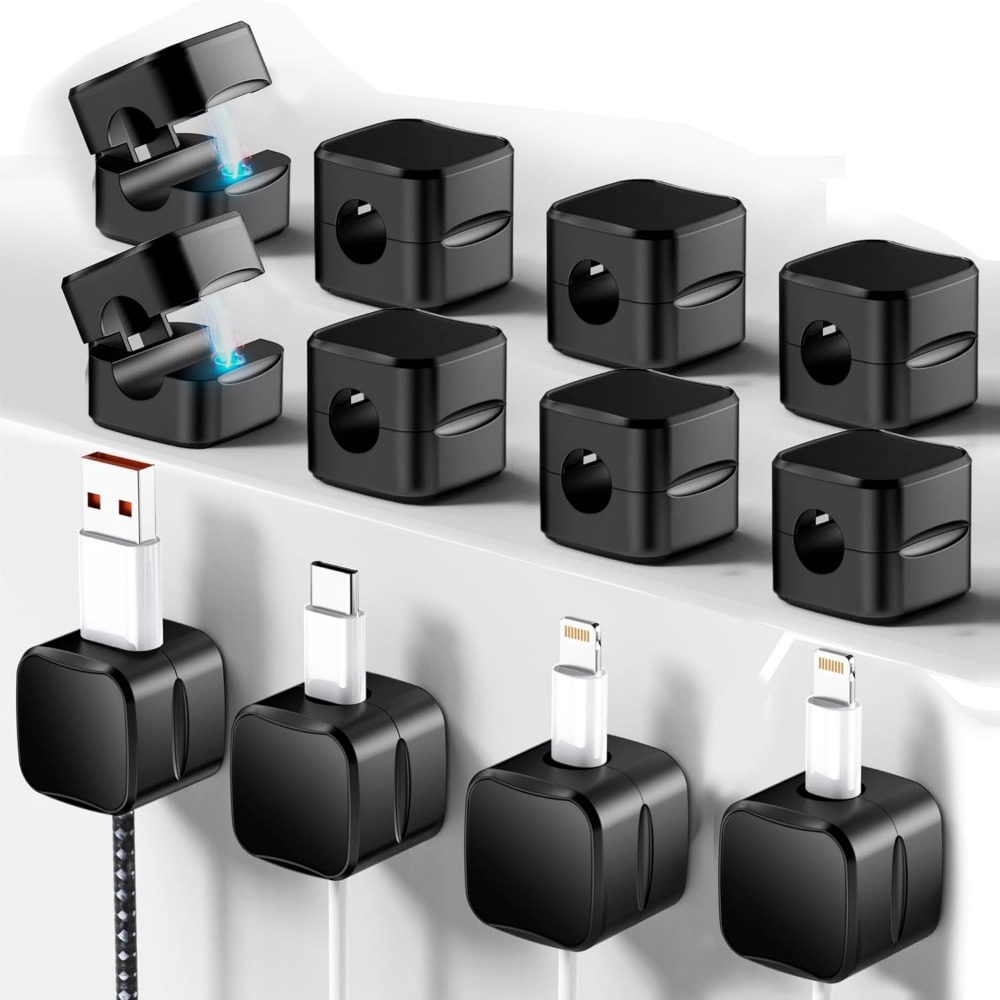 Home Office Organization - مشابك كابلات مغناطيسية لإدارة الأسلاك: حامل