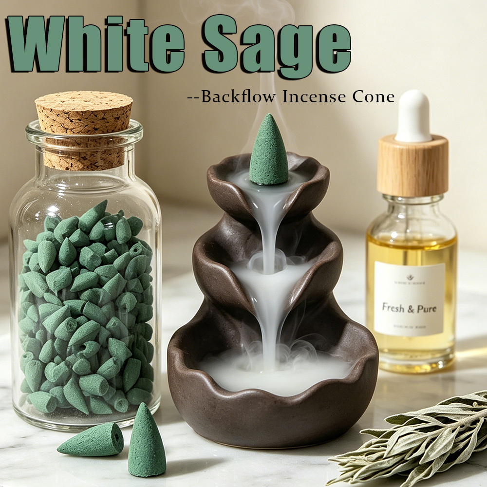 Home Office Guest Room - أقماع بخور برائحة المريمية البيضاء، عطر
