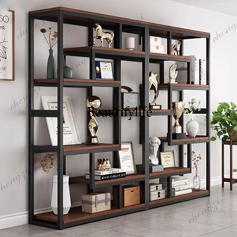 Home Office Interior Design - مكتبات تخزين معدنية مفتوحة بتصميمات M138،