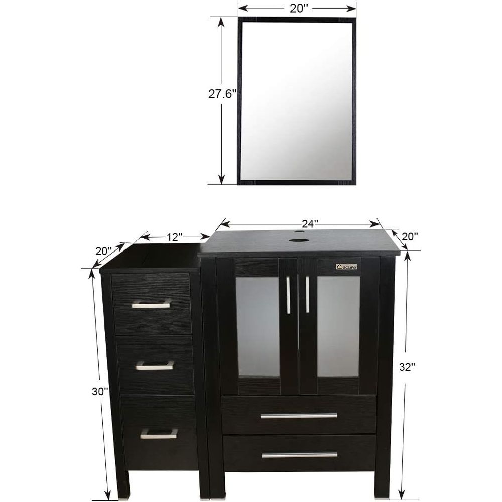 طقم حمام عميق بقاعدة 36 بوصة،  - مراجعة Drawer Pedestal Cabinet وسعره