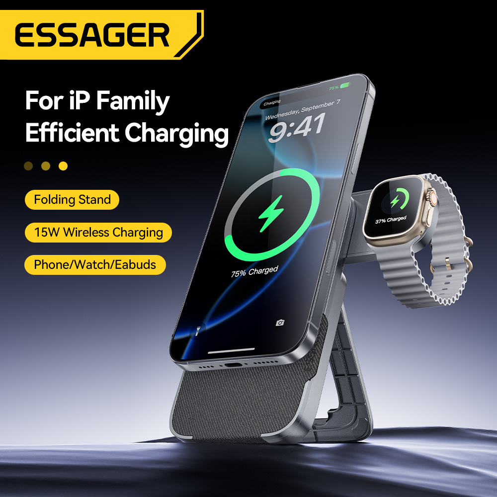Essager 3 في 1 حامل شاحن لاسلك - مراجعة Desk Charging Station وسعره