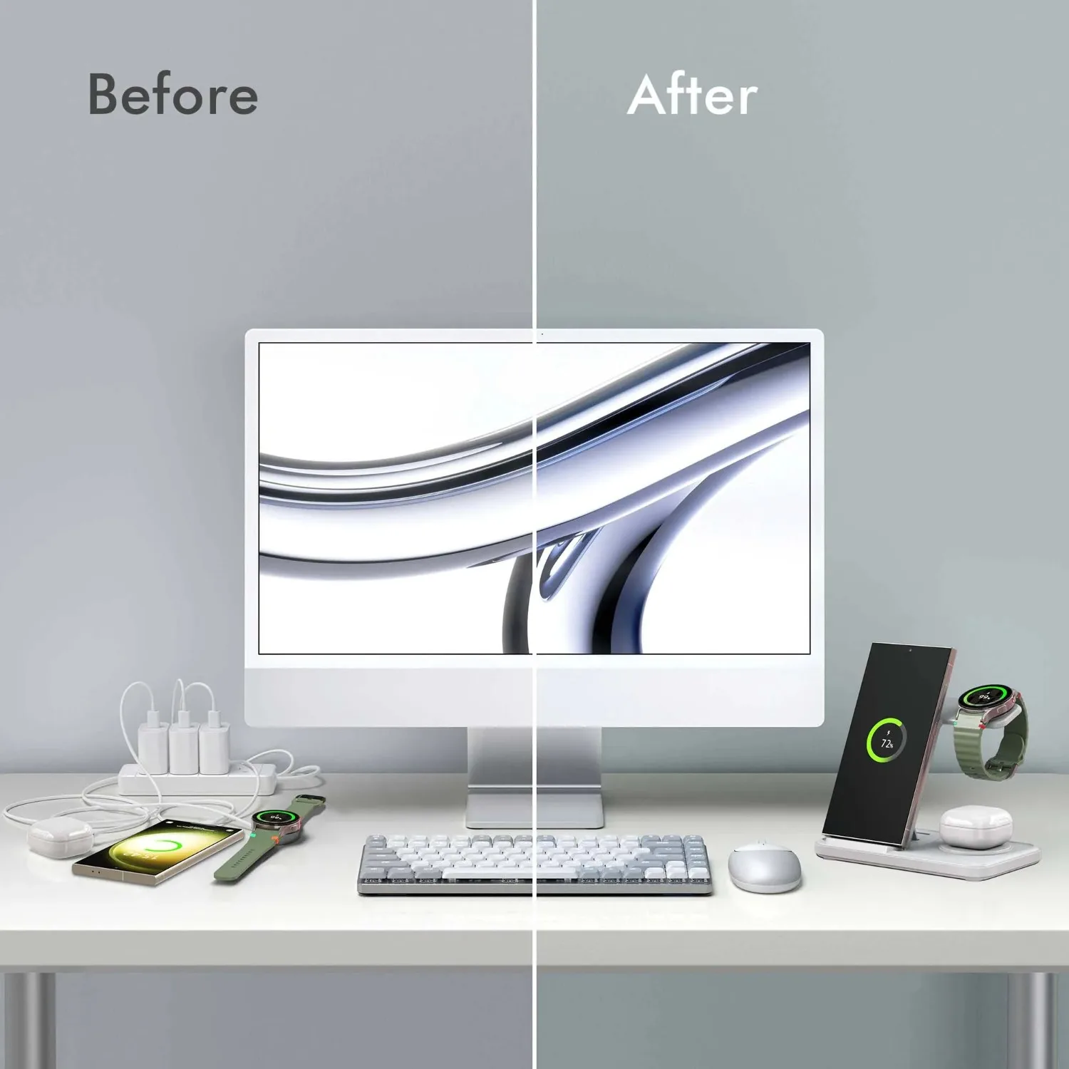 سطح المكتب 3 في 1 محطة شاحن لا - مراجعة Desk Charging Station وسعره