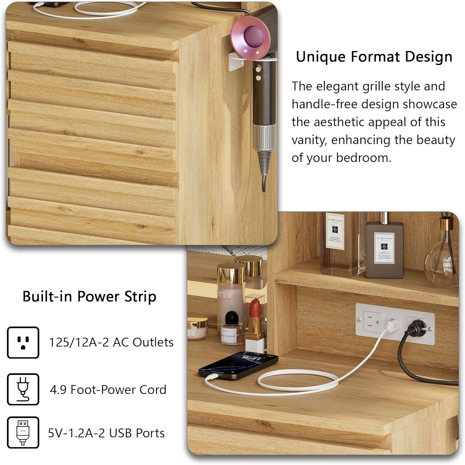طاولة زينة لغرفة النوم من خشب  - مراجعة Desk Charging Station وسعره