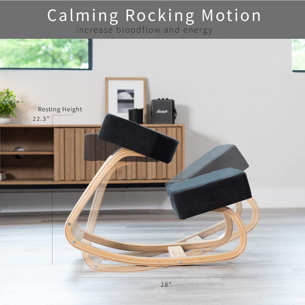 كرسي هزاز خشبي مريح مع وسائد ل - مراجعة Home Office Ergonomics وسعره