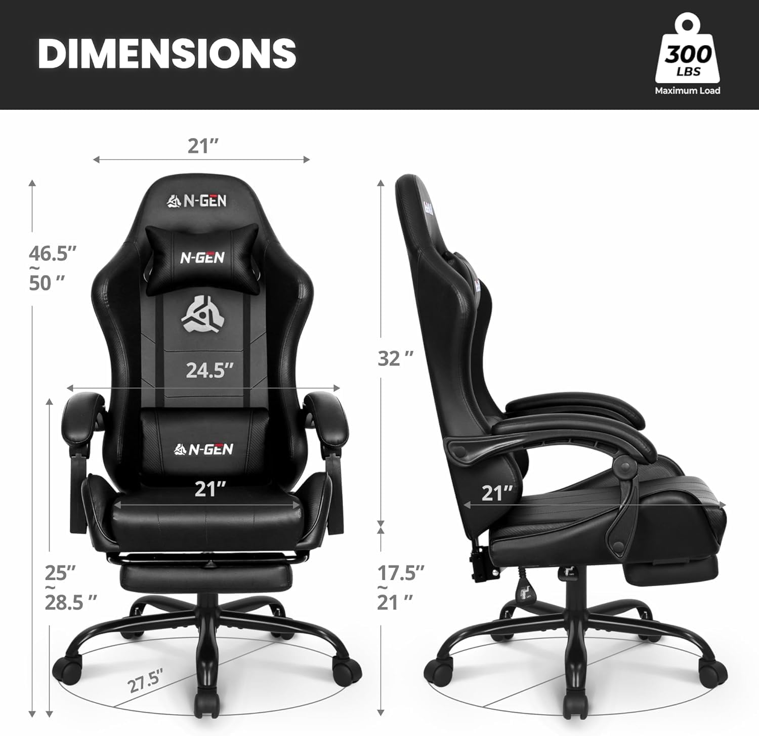 كرسي ألعاب مع مسند للقدمين ودع - مراجعة Home Office Ergonomics وسعره