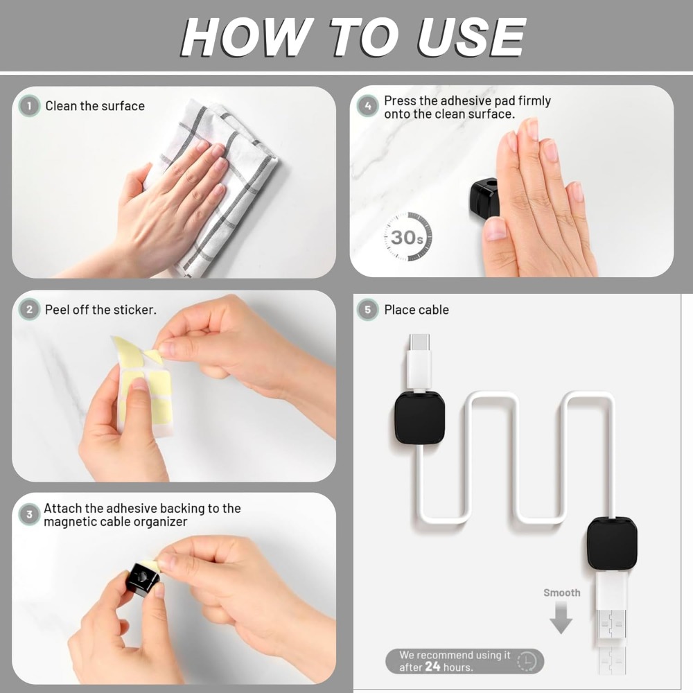 مشابك كابلات مغناطيسية لإدارة  - مراجعة Home Office Organization وسعره