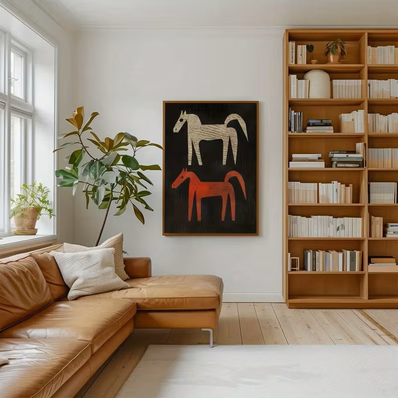 ملصق جداري على شكل لوحة قماشية - مراجعة Home Office Interior Design وسعره