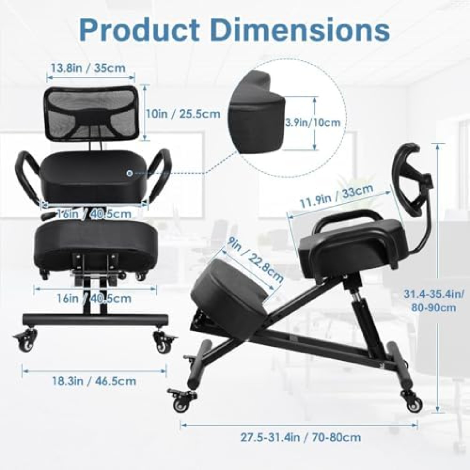 كرسي ركوع مريح قابل للتعديل مع - مراجعة Home Office Ergonomics وسعره