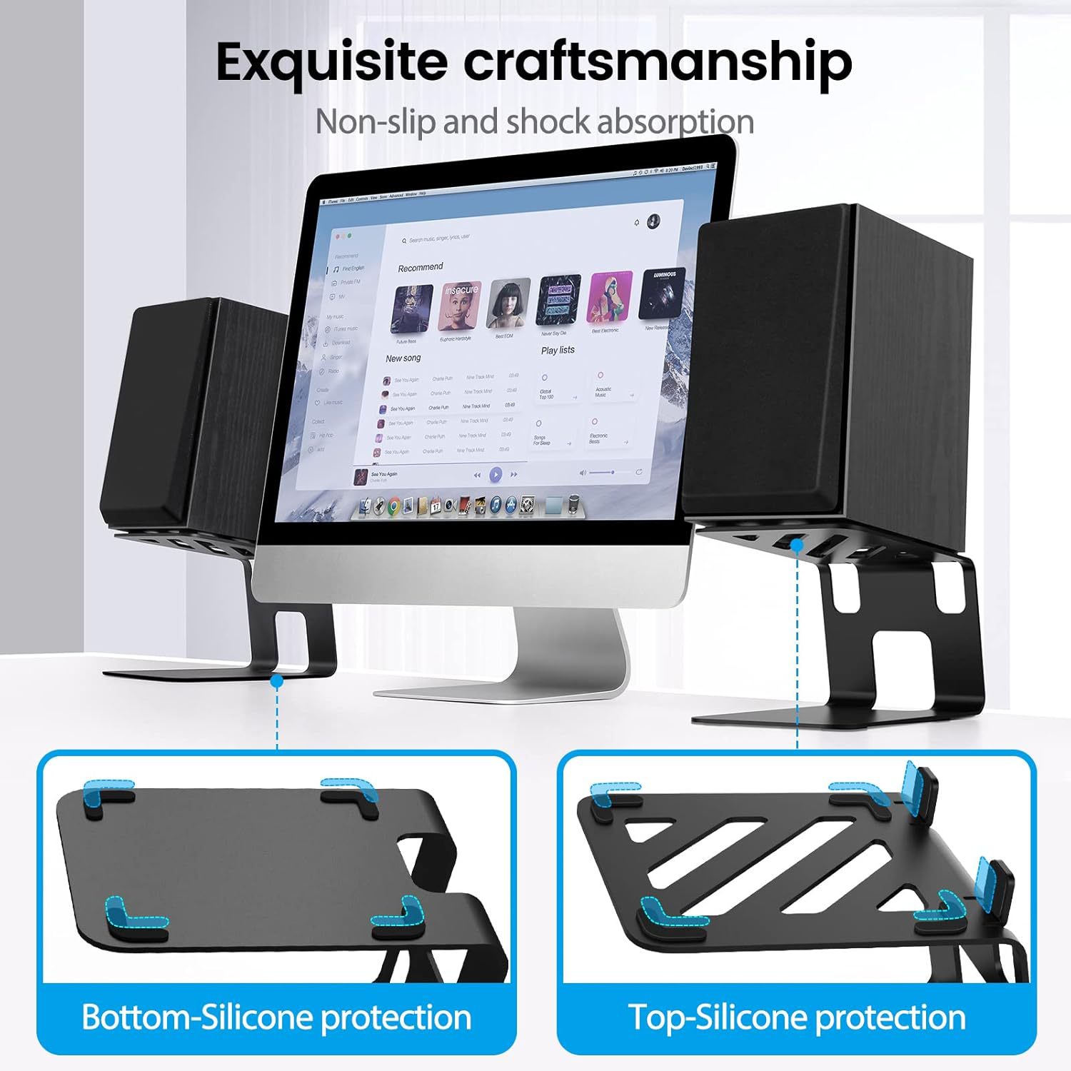 حاملان لمكبرات الصوت المكتبية، - مراجعة Monitor Riser Stand وسعره