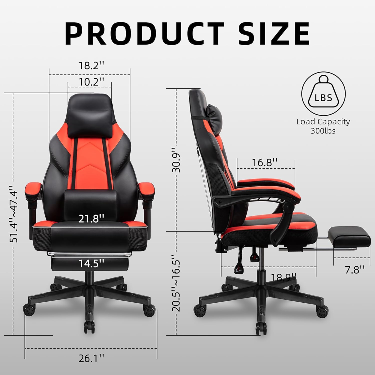 كرسي ألعاب مع مسند للقدمين، ود - مراجعة Home Office Ergonomics وسعره