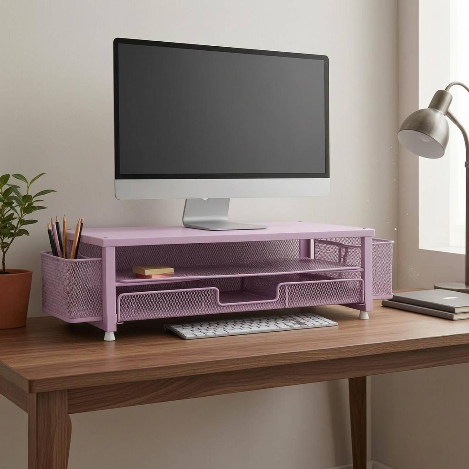 حامل شاشات مع منظم شبكي ودرج م - مراجعة Monitor Riser Stand وسعره