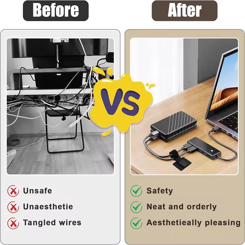 حاملات كابلات لاصقة تحت المكتب - مراجعة Home Office Organization وسعره