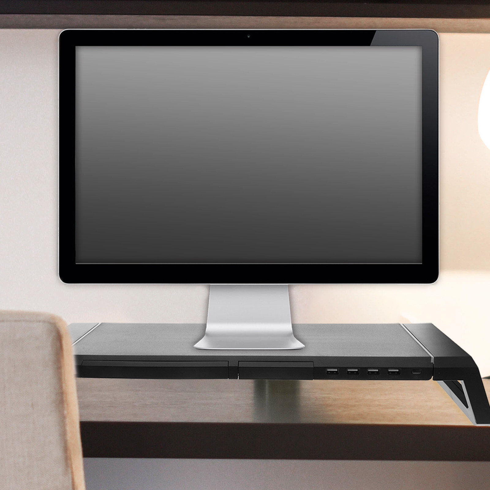 حامل شاشة الكمبيوتر مع منفذ شح - مراجعة Monitor Riser Stand وسعره