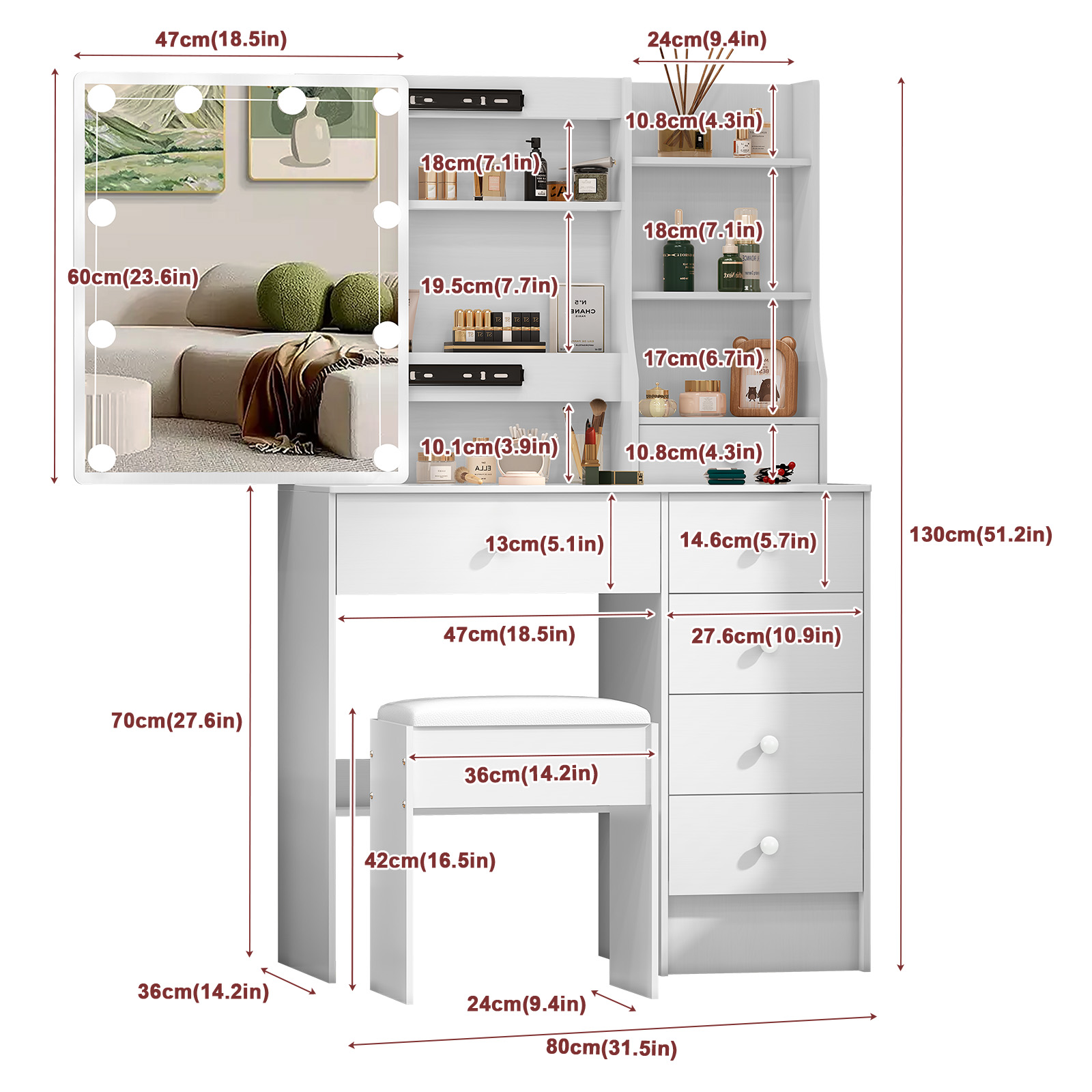 طاولة زينة حديثة بيضاء لغرفة ا - مراجعة Home Office Guest Room وسعره