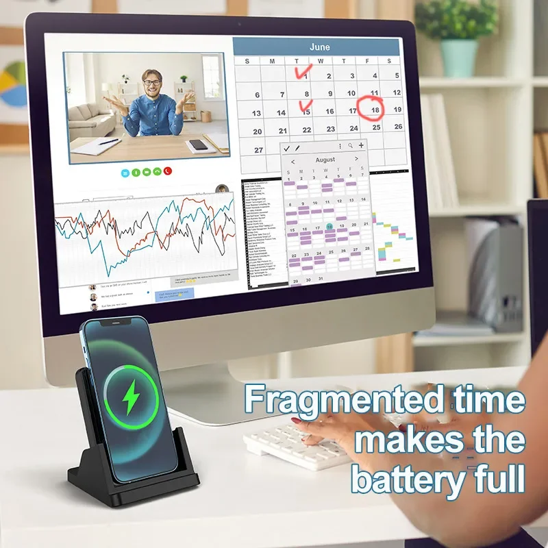شاحن لاسلكي رفيع للغاية مع حام - مراجعة Desk Charging Station وسعره