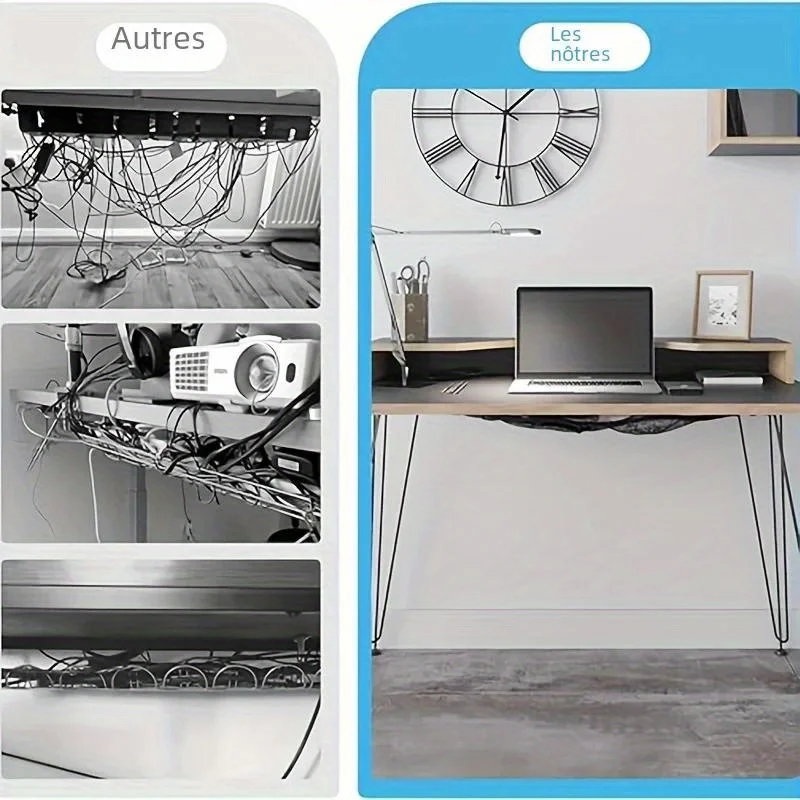 شبكة إدارة الكابلات تحت المكتب - مراجعة Home Office Organization وسعره