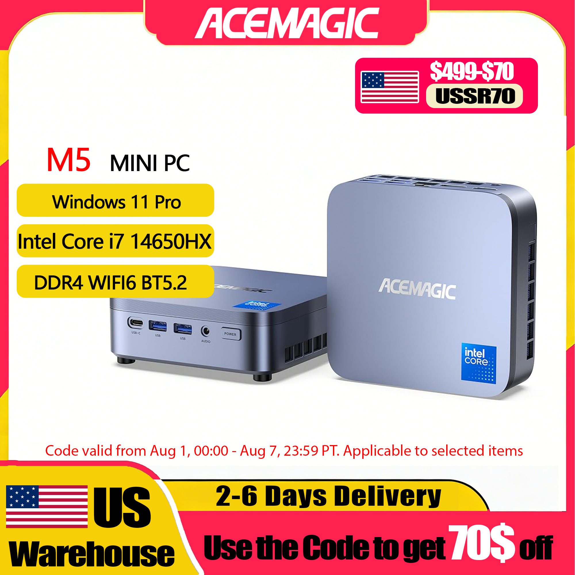 كمبيوتر مصغر ACEMAGIC M5 مع نظ - مراجعة Home Office Windows وسعره
