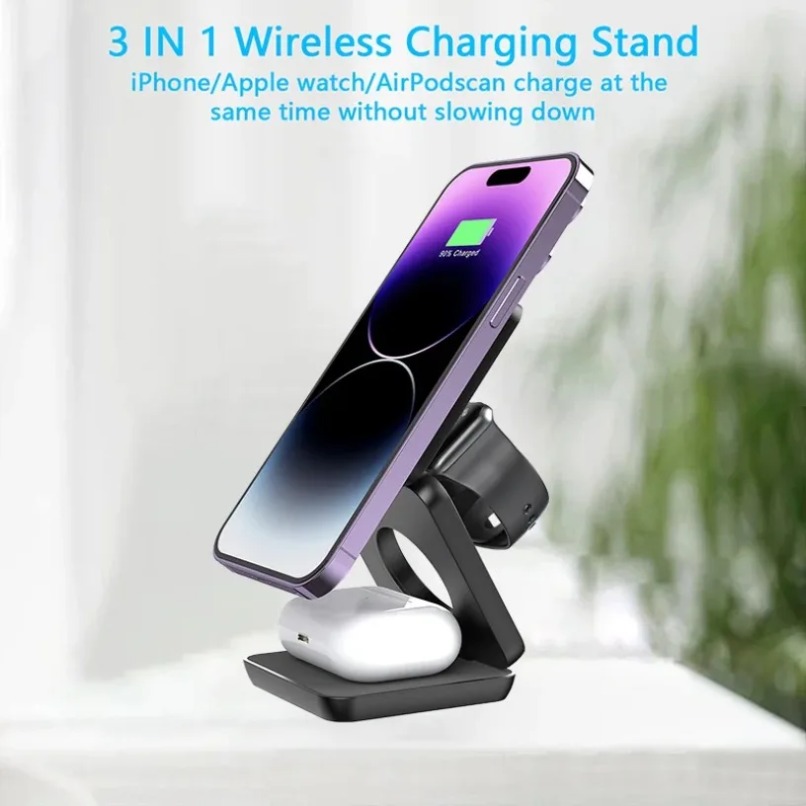 شاحن لاسلكي مغناطيسي قابل للطي - مراجعة Desk Charging Station وسعره