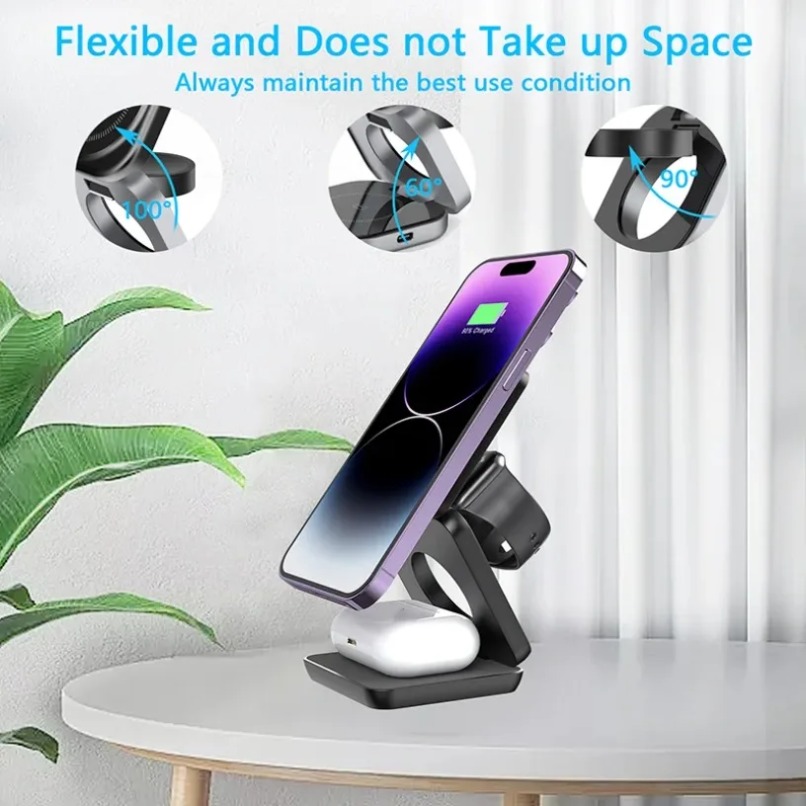 شاحن لاسلكي مغناطيسي قابل للطي - مراجعة Desk Charging Station وسعره
