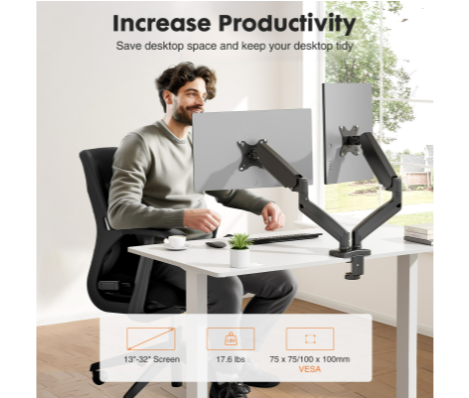 حامل شاشة مزدوج بذراع مرن، حام - مراجعة Monitor Riser Stand وسعره